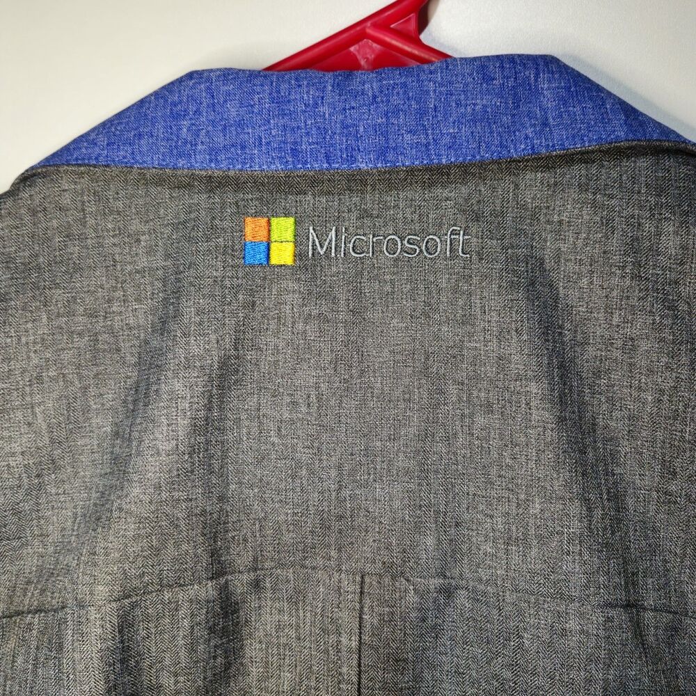 Microsoft Authentic Women’s Heather Gray Zip-Up Jacket MSUS (XS) – American Flag - Picture 9 of 16